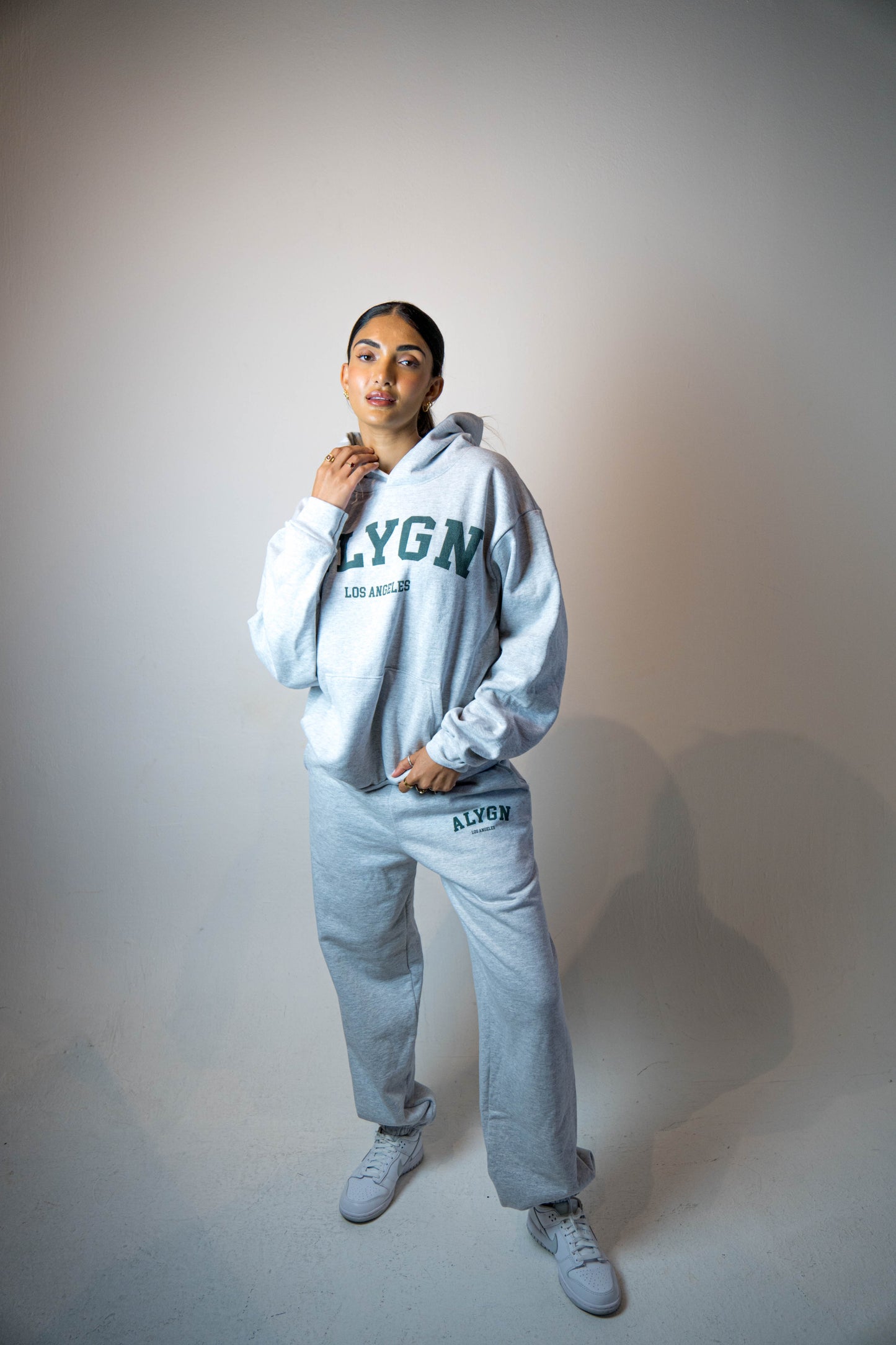 Ash Grey Oversized College Sweatpants