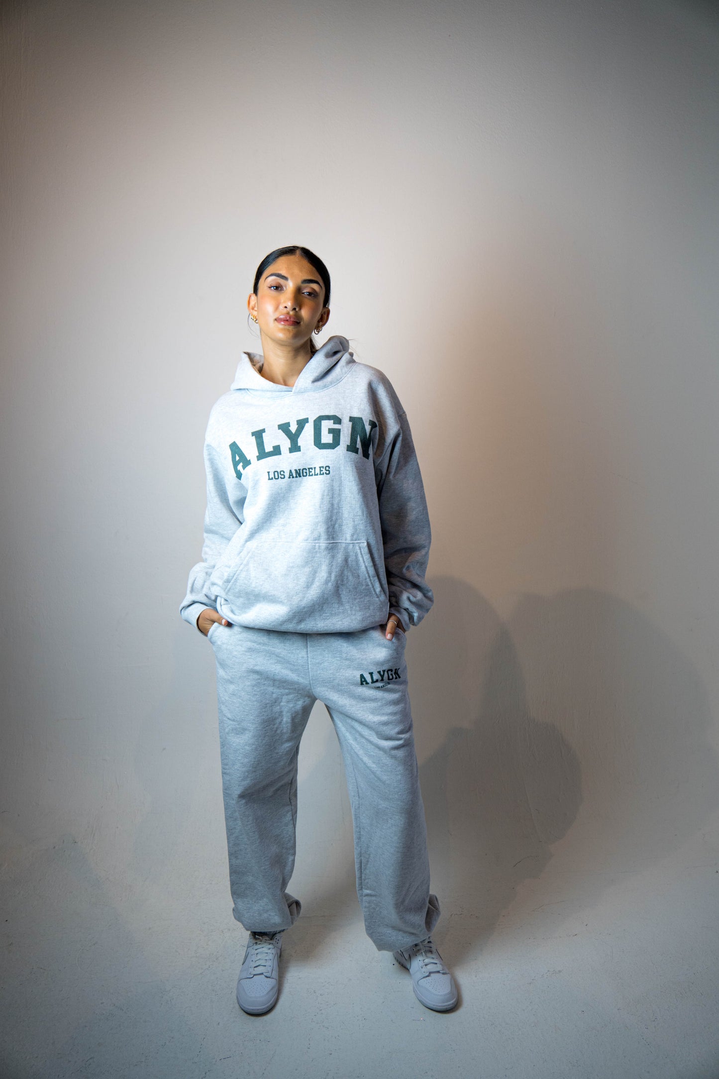 Ash Grey Oversized College Hoodie