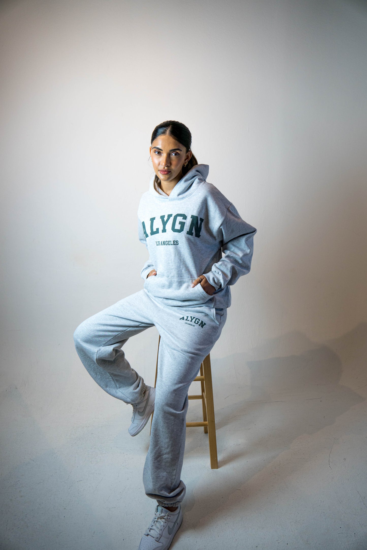 Ash Grey Oversized College Sweatpants
