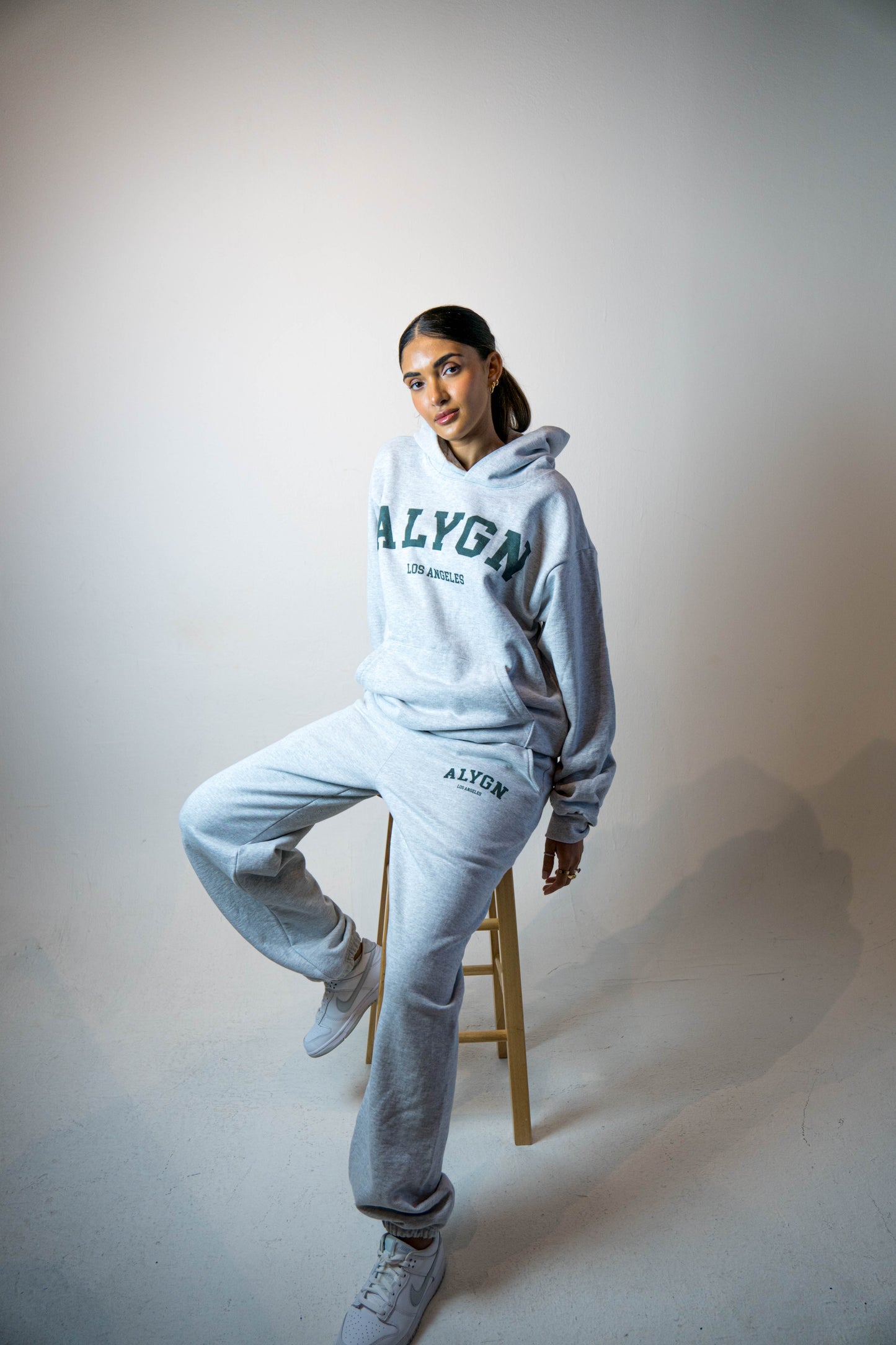 Ash Grey Oversized College Sweatpants