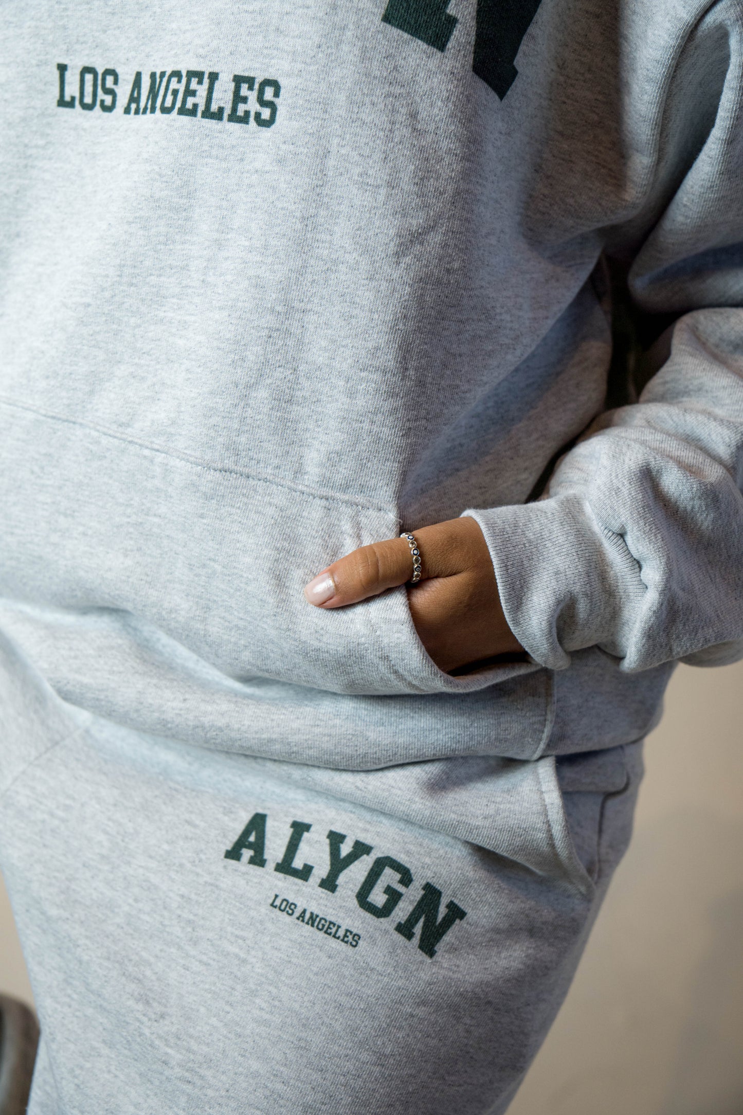 Ash Grey Oversized College Hoodie