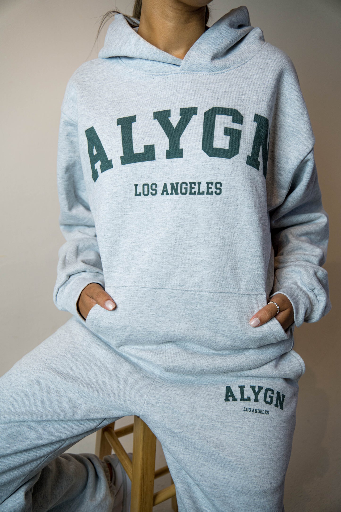 Ash Grey Oversized College Hoodie