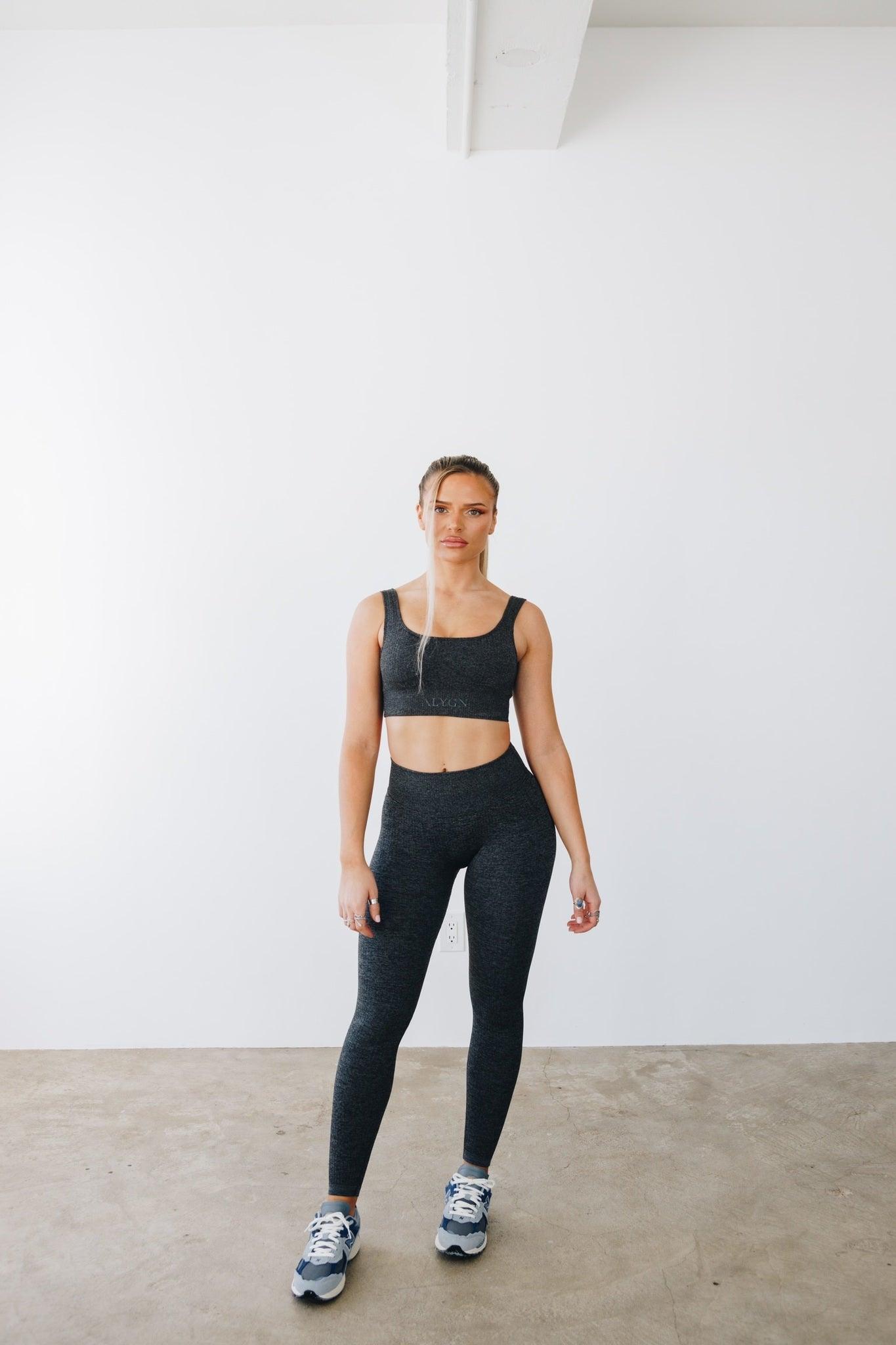 Charcoal Ribbed Leggings - ALYGN
