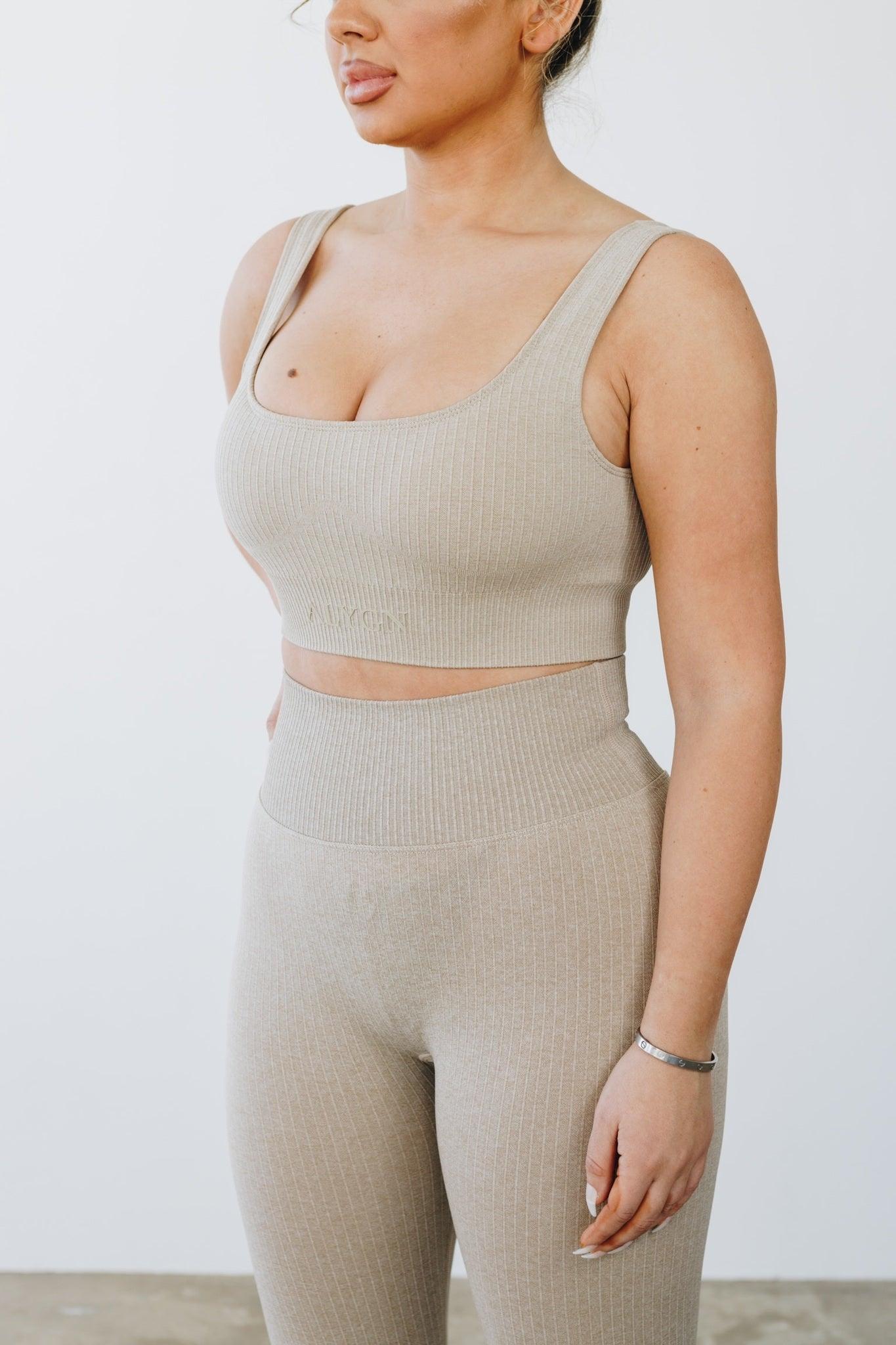 Ivory Ribbed Bra - ALYGN